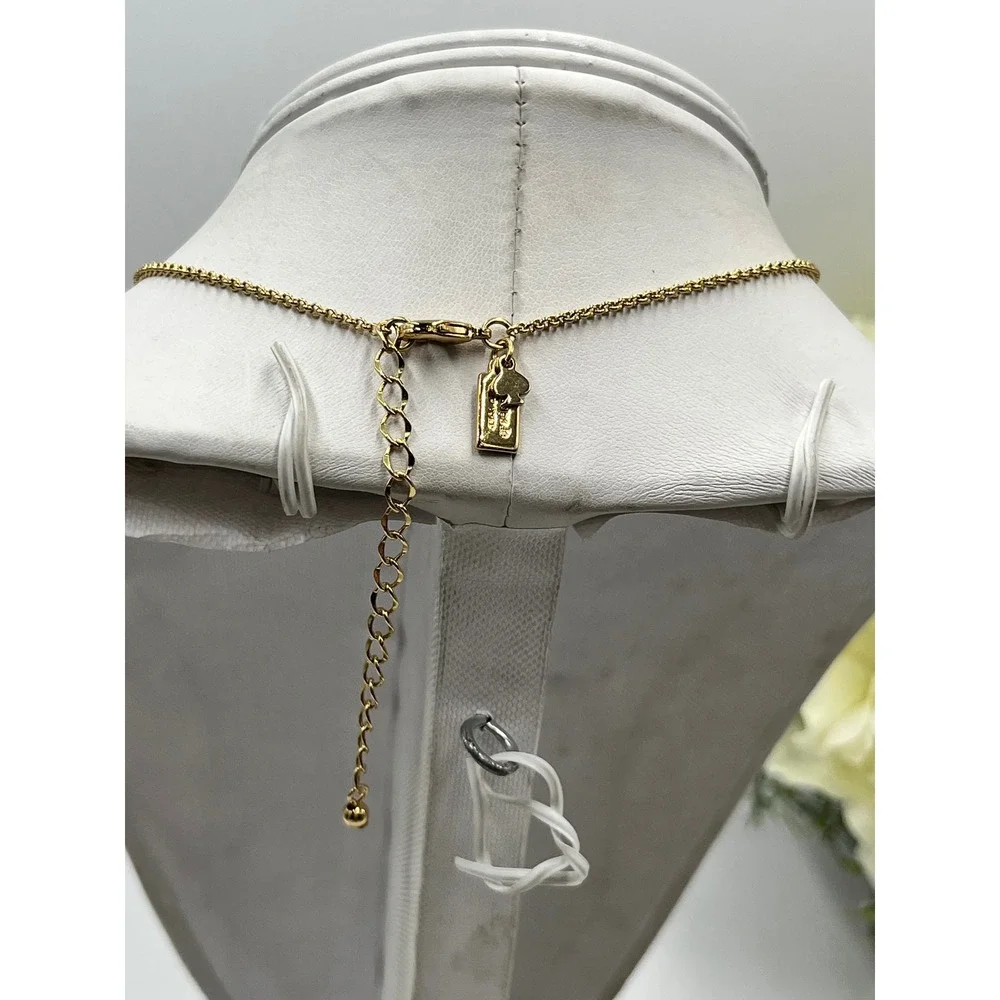 Kate Spade NY Spot The Spade‎ Brown Gold Plated Pave Charm necklace